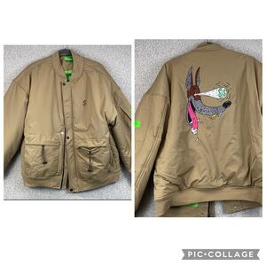 Cash by Cash App puffy bomber coat L unisex embroidered warm urban city